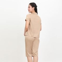 Set đồ bộ nữ kiểu quần lửng tay ngắn chất lụa nhung 264p 4315