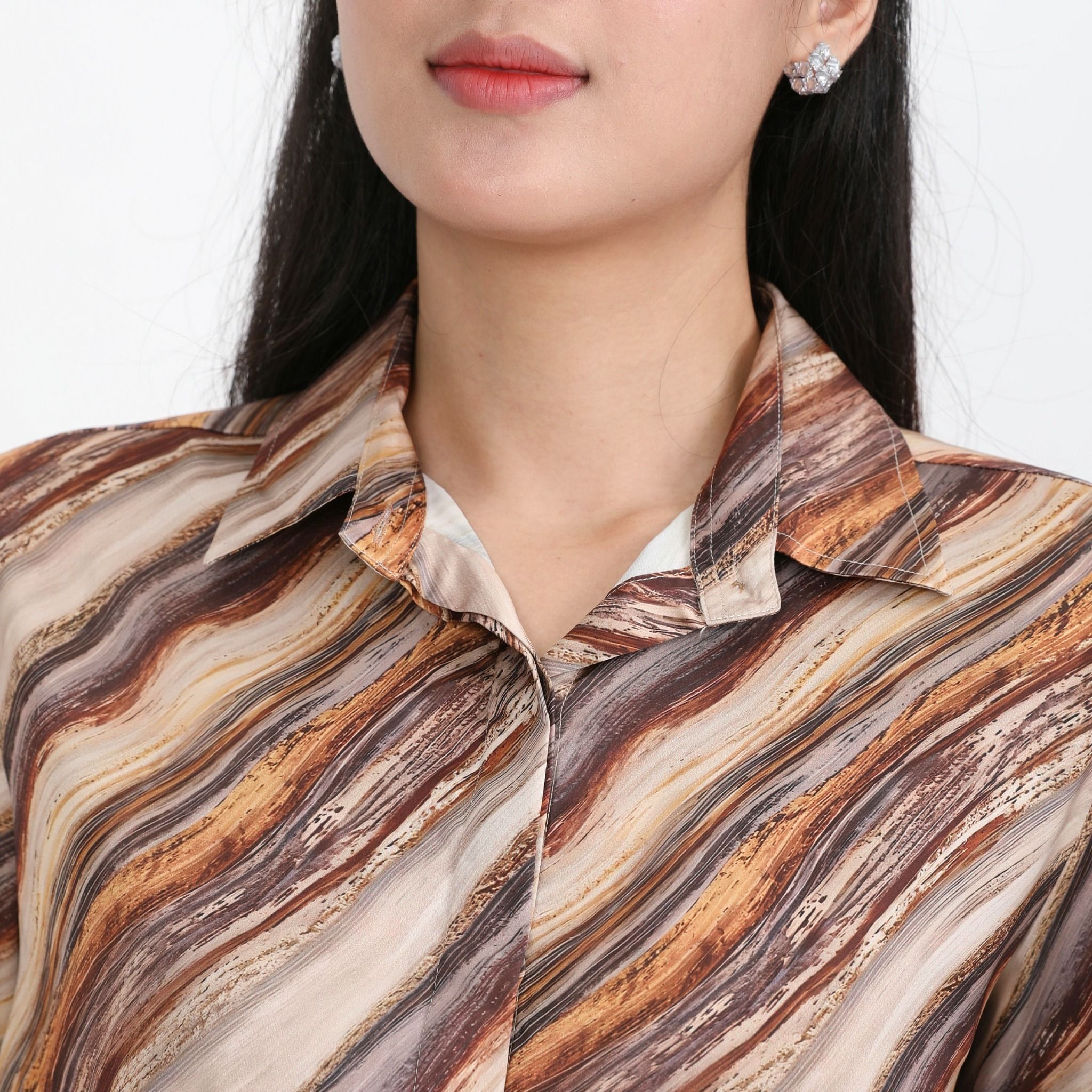 Áo Sơ Mi Tay Dài Thời Trang Chất Lụa Nhung 260p 0333