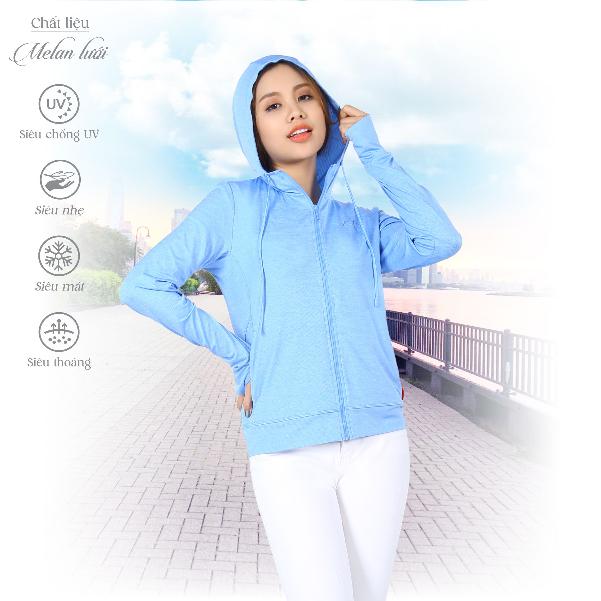 BST Áo khoác nữ chống nắng, chống UV chất mắc lưới siêu mượt 341p 1103 / 1104