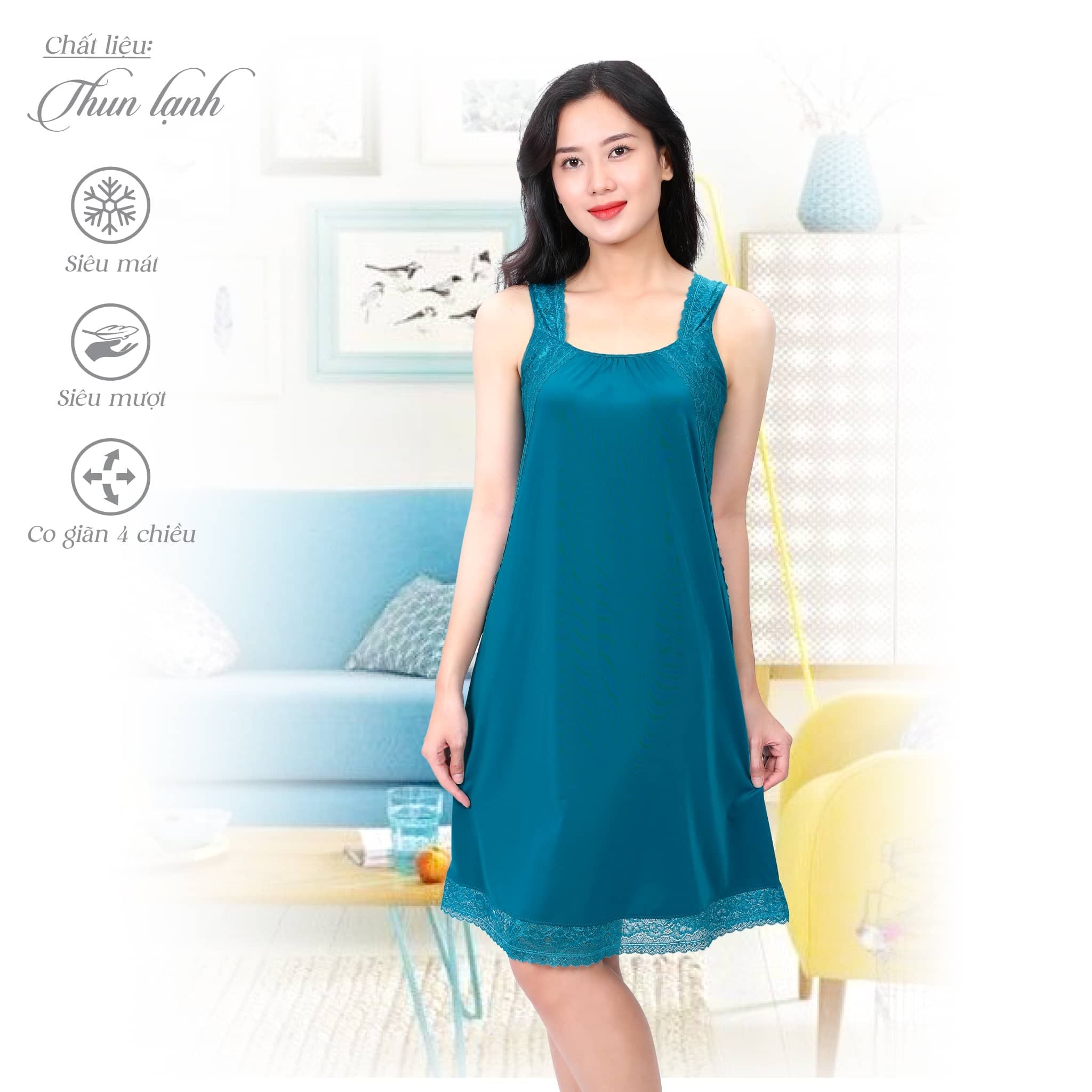 Áo ngủ, Váy ngủ bản chất thun lạnh siêu bền 012p 2507
