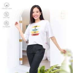 .Áo thun nữ tay ngắn cotton cvc mát form vuông 190p 1201