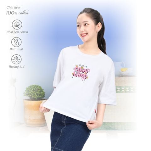 Áo thun nữ tay ngắn chất cotton siêu mát form rộng 020p 0227