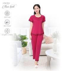 Set đồ bộ nữ kiểu quần dài tay ngắn chất thun lạnh siêu bền 013p 6015
