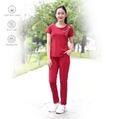 Set đồ bộ nữ kiểu quần dài tay ngắn cotton cvc mát 193p 3331