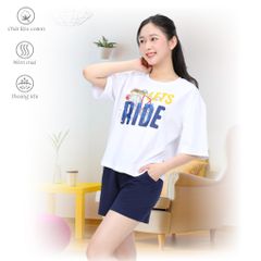Set đồ bộ nữ kiểu quần đùi tay ngắn chất cotton siêu mát 195p 5165