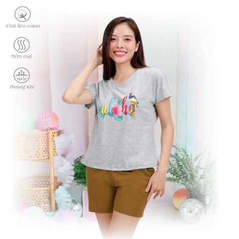 Set đồ bộ nữ kiểu quần đùi tay ngắn chất cotton siêu mát 195p 5179
