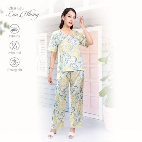 Bộ dài tay ngắn lụa nhung cao cấp 263p 3364