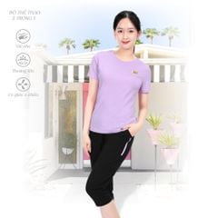 Set đồ bộ nữ kiểu quần lửng tay ngắn chất poly cát 314p 4280