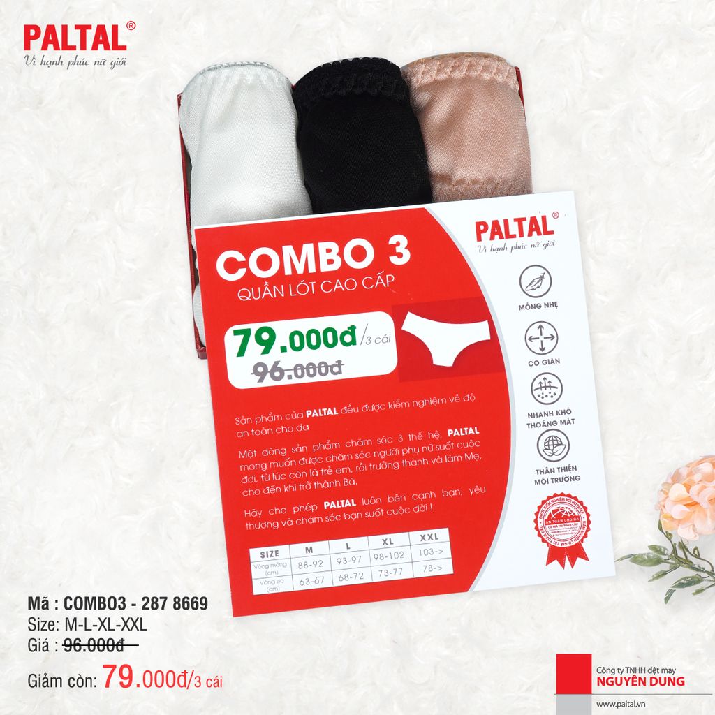 Combo 3 quần lót nữ valide 287p 8669