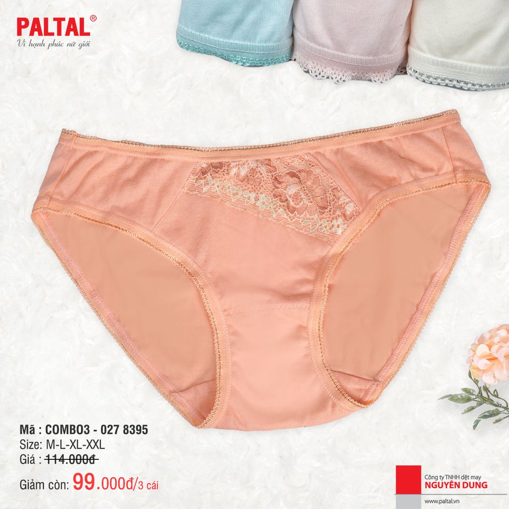 Combo 3 quần lót cotton nữ 027p 8395