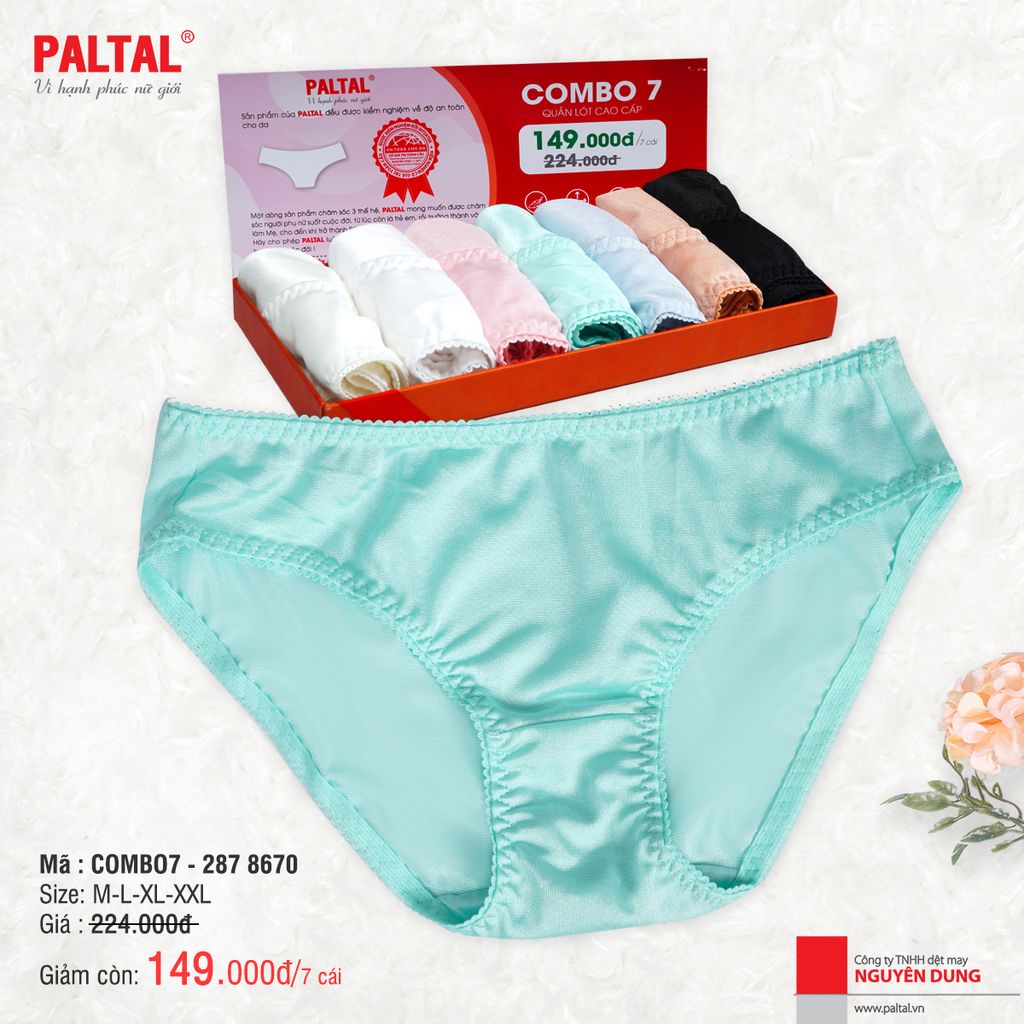 Combo 7 quần lót cao cấp paltal ql 287p 8670