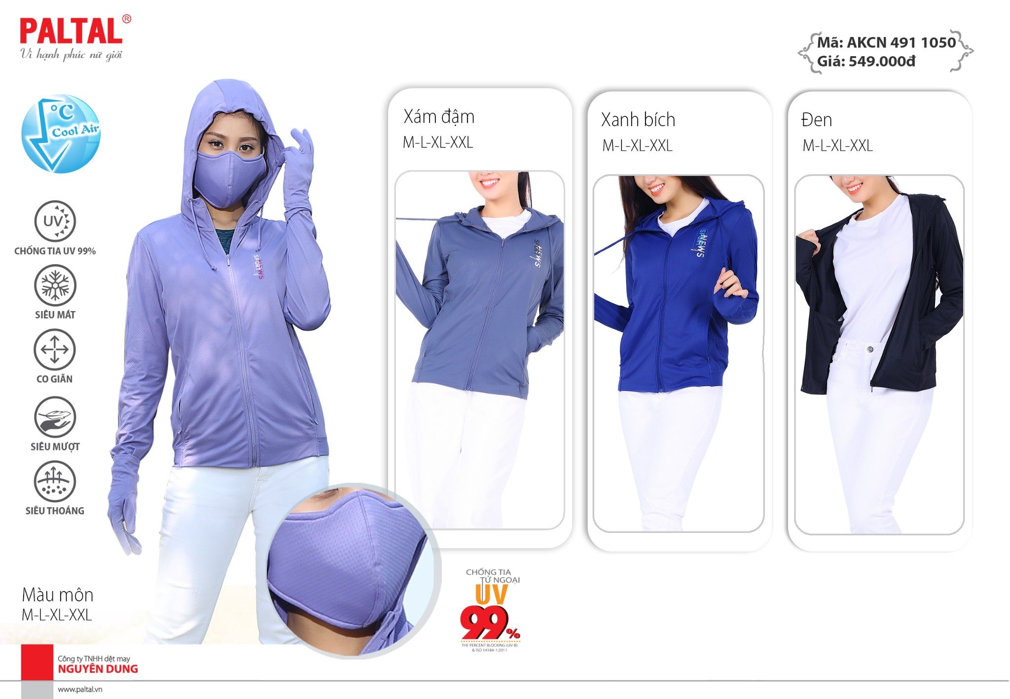 Áo khoác nữ chống nắng, chống UV thể thao T4 chất silk lưới 491p 1050