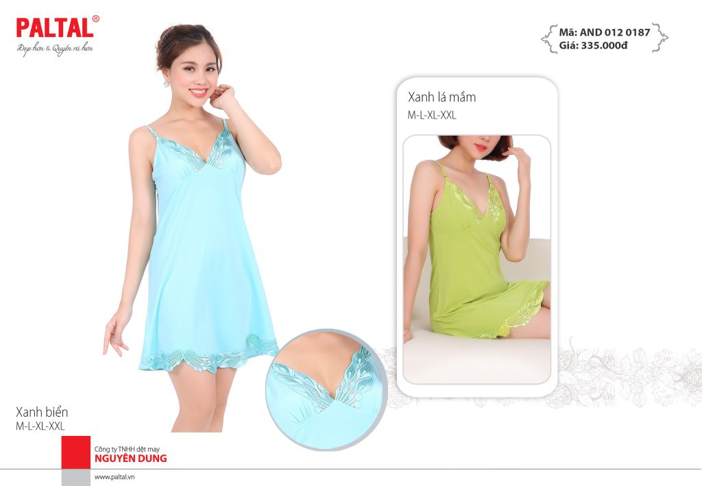 Áo đầm váy ngủ đẹp cao cấp dây thun lạnh 012p 0187