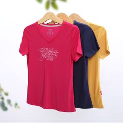 Áo thun nữ tay ngắn chất nhung lạnh 010p 0233