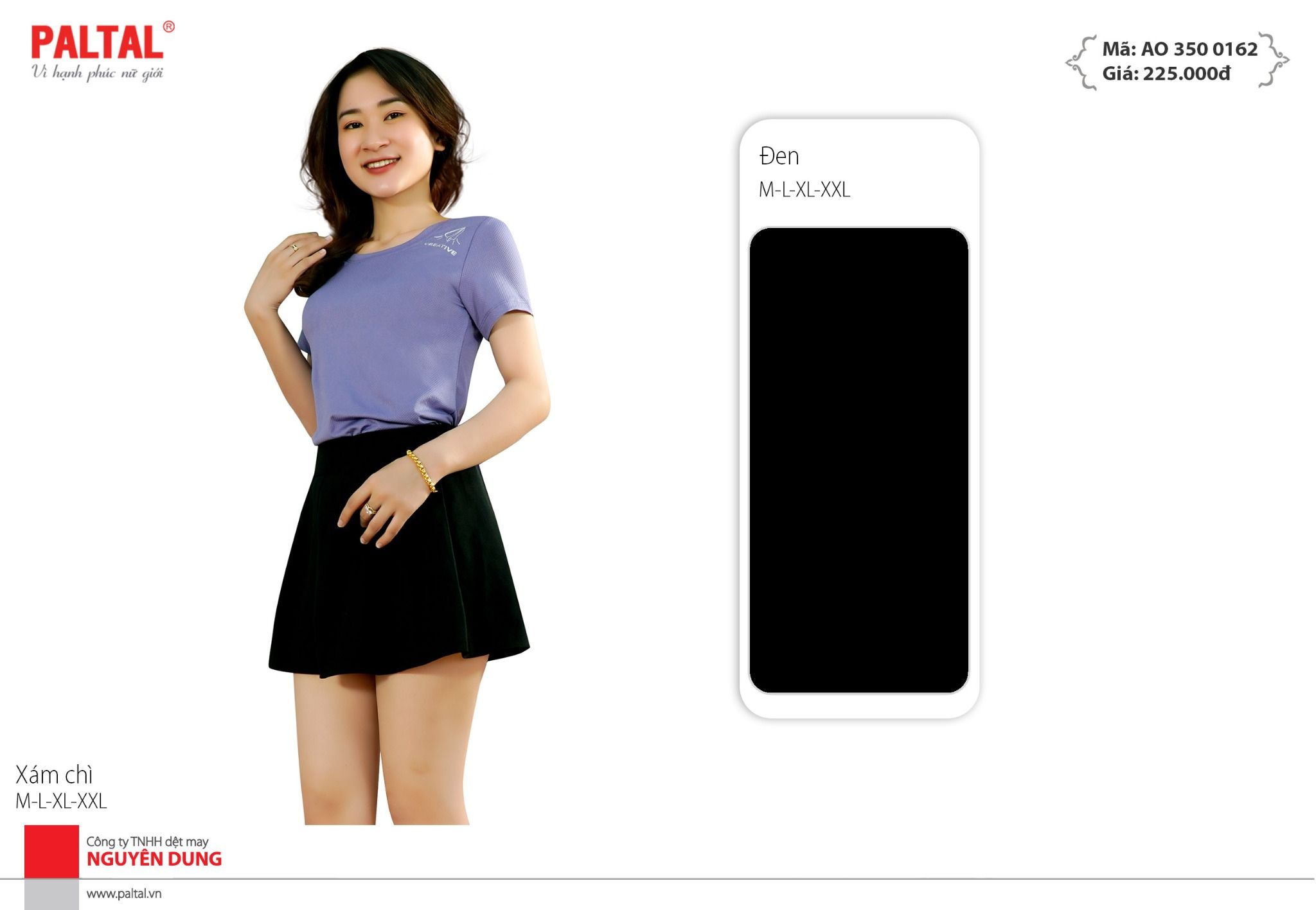 Áo thun nữ tay ngắn chất aerolight siêu nhẹ 350p 0162