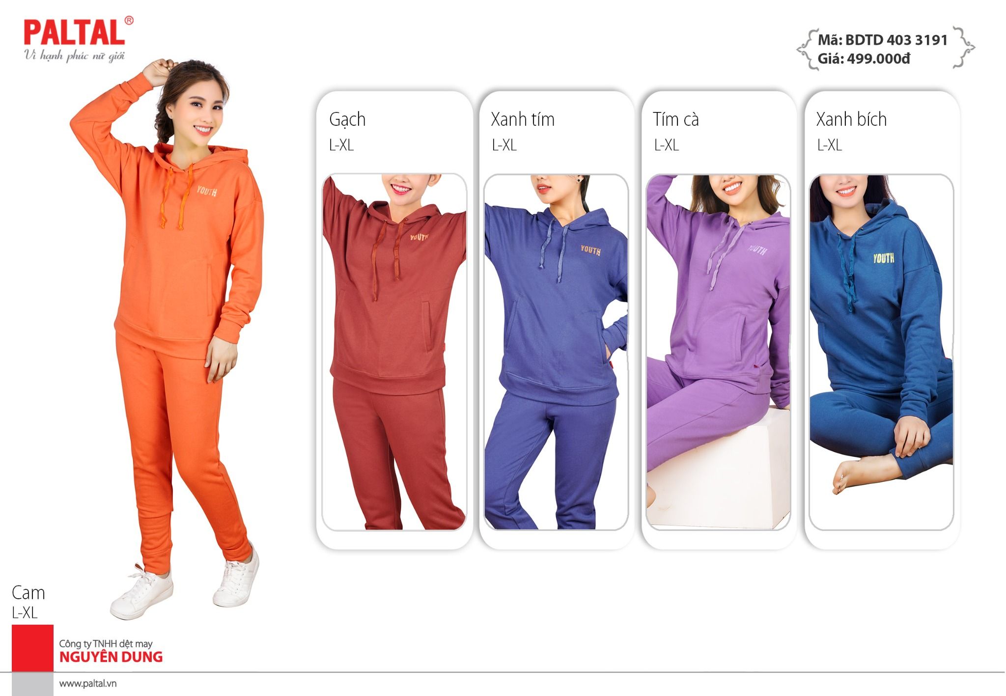 Bộ nữ thể thao kiểu quần dài tay dài chất vảy cá cotton cvc mát kiểu dệt chân cua 403p 3191