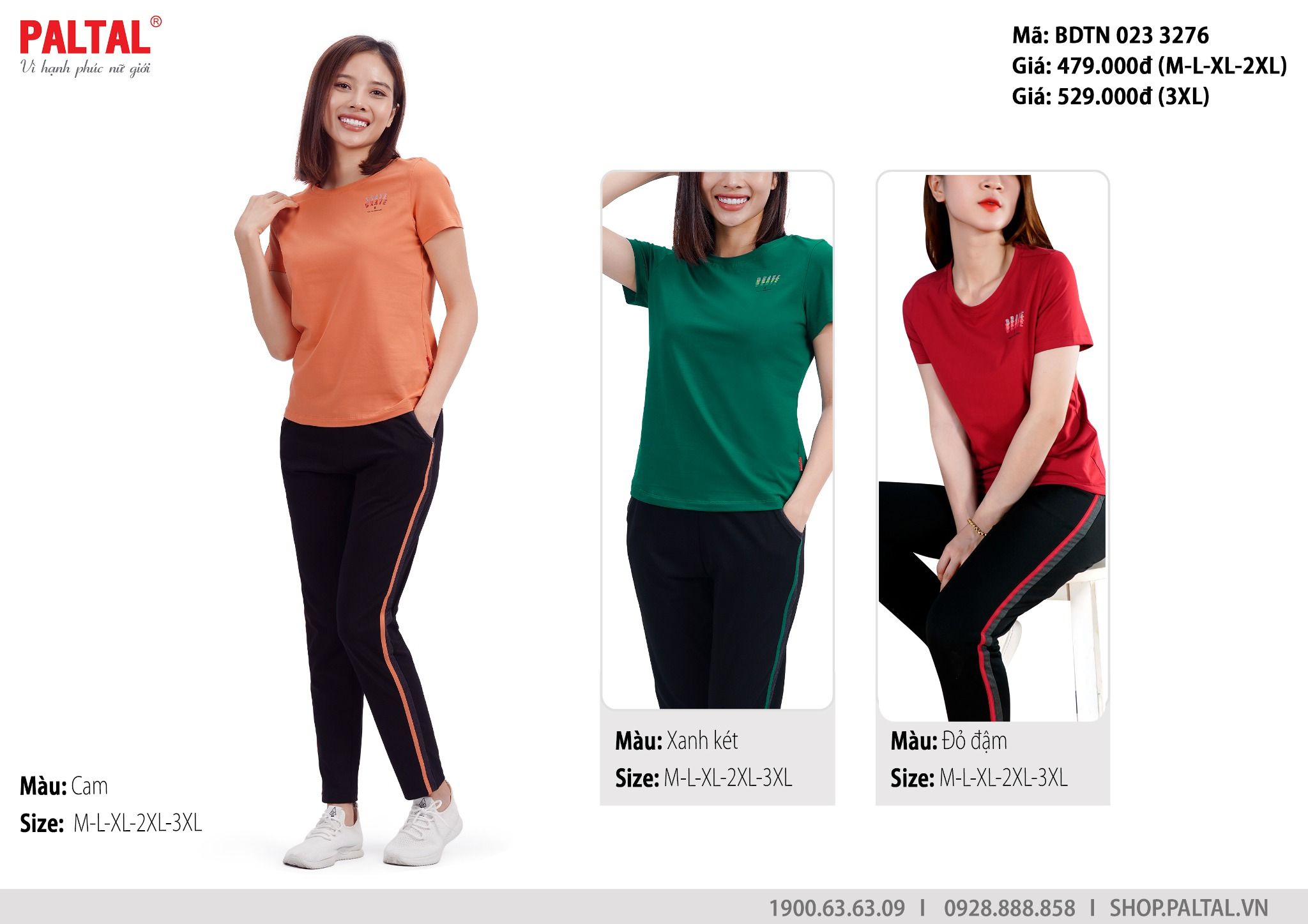 Set đồ bộ nữ kiểu quần dài tay ngắn chất cotton siêu mát 023p 3276