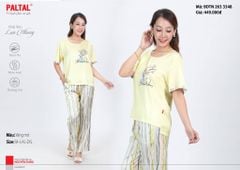 Set đồ bộ nữ kiểu quần dài tay ngắn chất lụa nhung 263p 3348