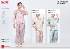 Set đồ bộ nữ kiểu quần dài tay ngắn chất lụa nhung 263p 3349