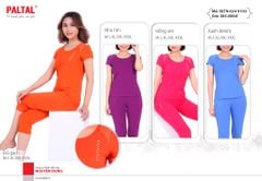 Đồ bộ nữ mặc nhà kiểu quần lửng tay ngắn cotton 024p 0103