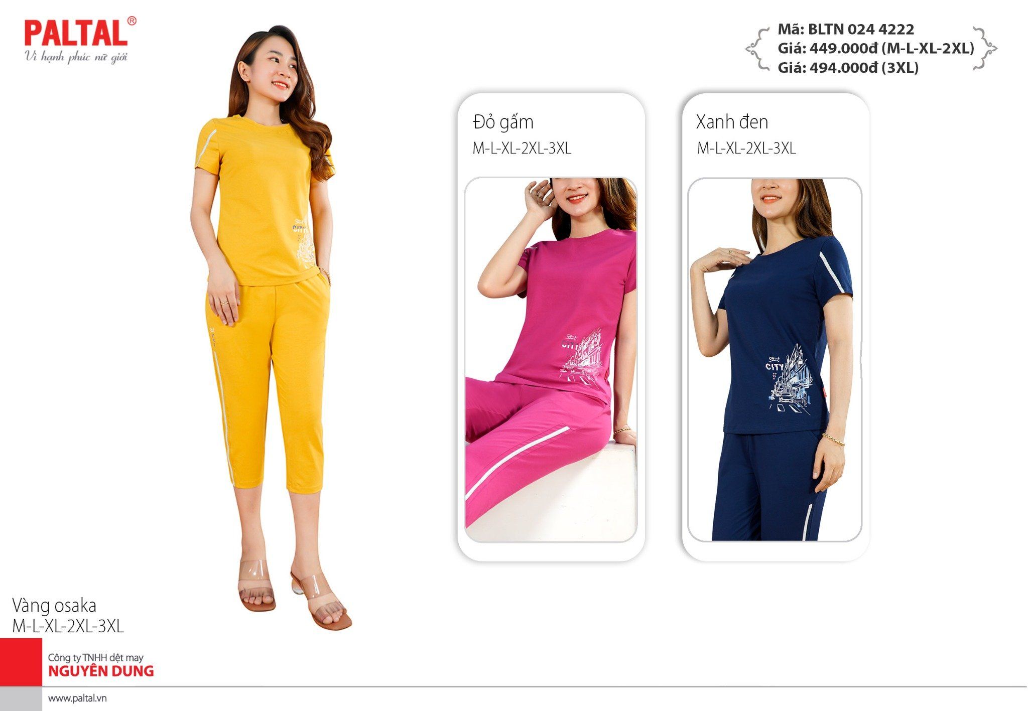 Set đồ bộ nữ kiểu quần lửng tay ngắn chất cotton siêu mát 024p 4222