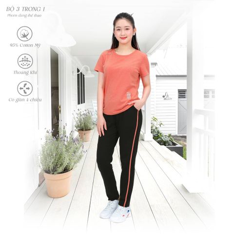 Đồ bộ mặc nhà cao cấp nữ kiểu quần dài tay ngắn cotton 193p 3367