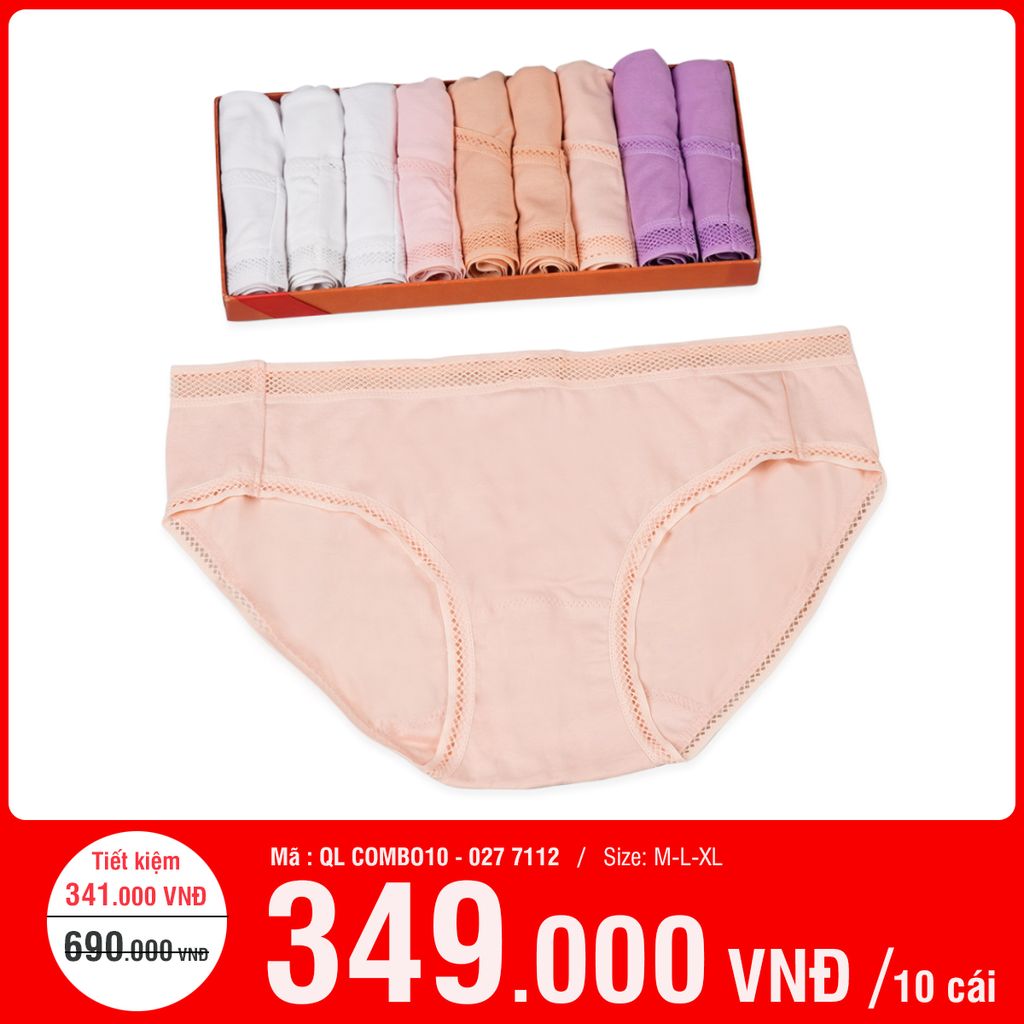 Combo 10 Quần Lót Nữ Cotton 027P 7112