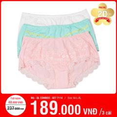 Combo 3 Quần Lót Nữ Cotton 027p7114