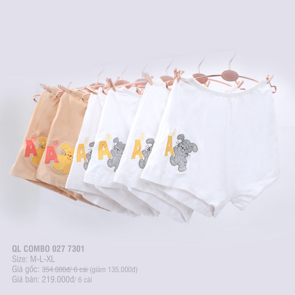 Combo 06 quần lót Baby/ Trẻ em Cotton 027p 7301