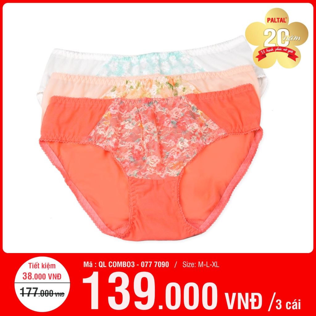 Combo 3 Quần Lót Nữ Voan Lưới 077p7090