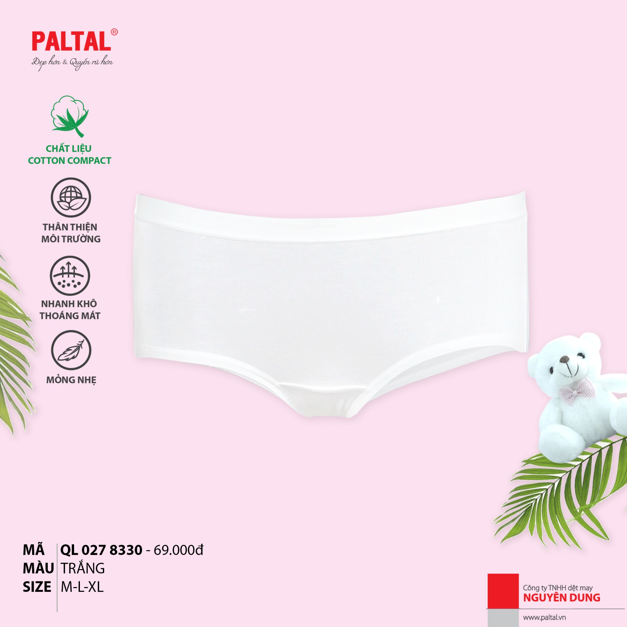 Combo 3 quần lót cấp 3 cao cấp PALTAL ql 027p 8330