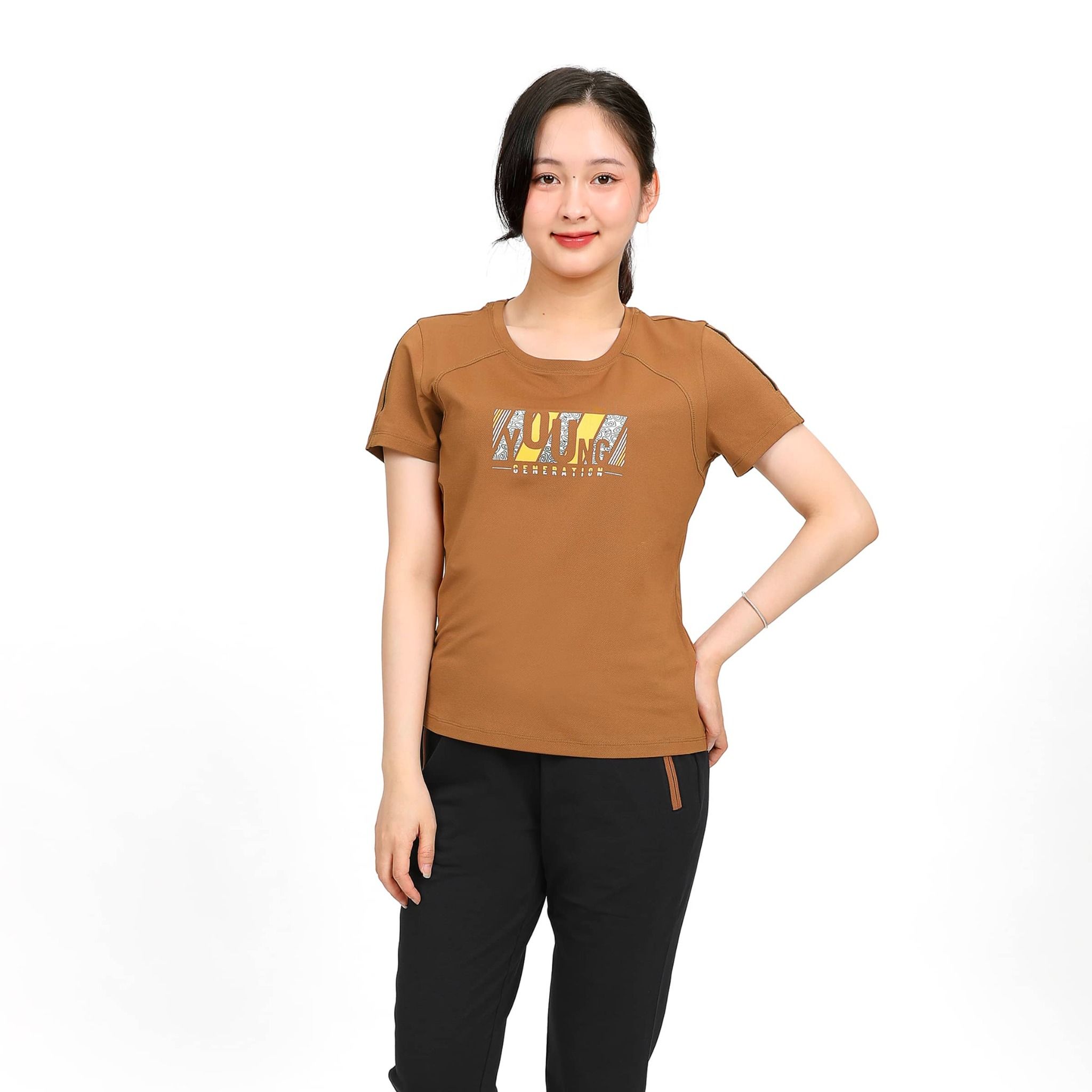 Set đồ bộ nữ kiểu quần dài tay ngắn thể thao 3 trong 1 chất poly cát 313p 3372