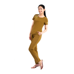 Set đồ bộ nữ kiểu quần dài tay ngắn chất cotton siêu mát 023p 3316