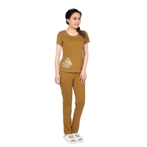 Set đồ bộ nữ kiểu quần dài tay ngắn cotton cvc mát 193p 3299