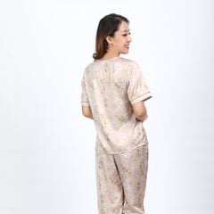 Set đồ bộ nữ kiểu quần dài tay ngắn chất lụa nhung 263p 3350