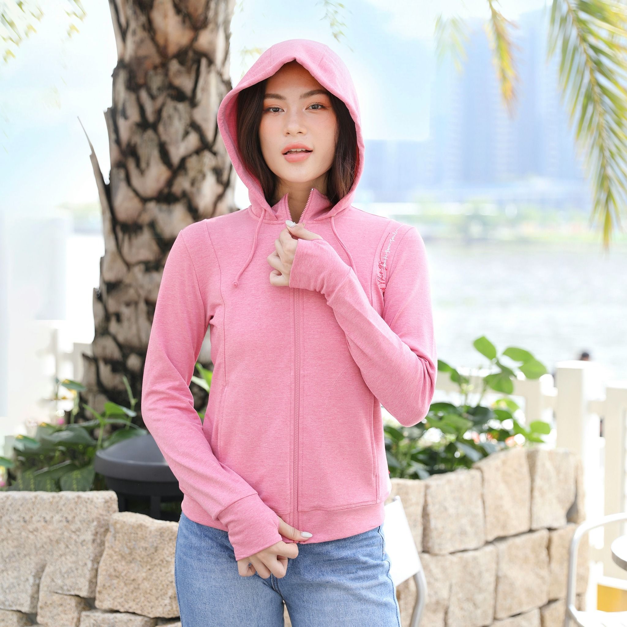 Áo khoác nữ chống nắng, chống UV chất vảy cá cotton cvc mát 401p 1286