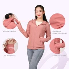 Áo khoác nữ chống nắng, chống UV chất poly cát mỏng nhẹ  311p 1324
