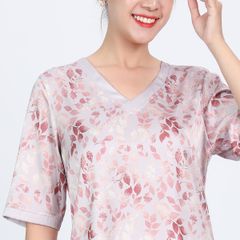 Set đồ bộ nữ kiểu quần dài tay ngắn chất lụa nhung 263p 3349
