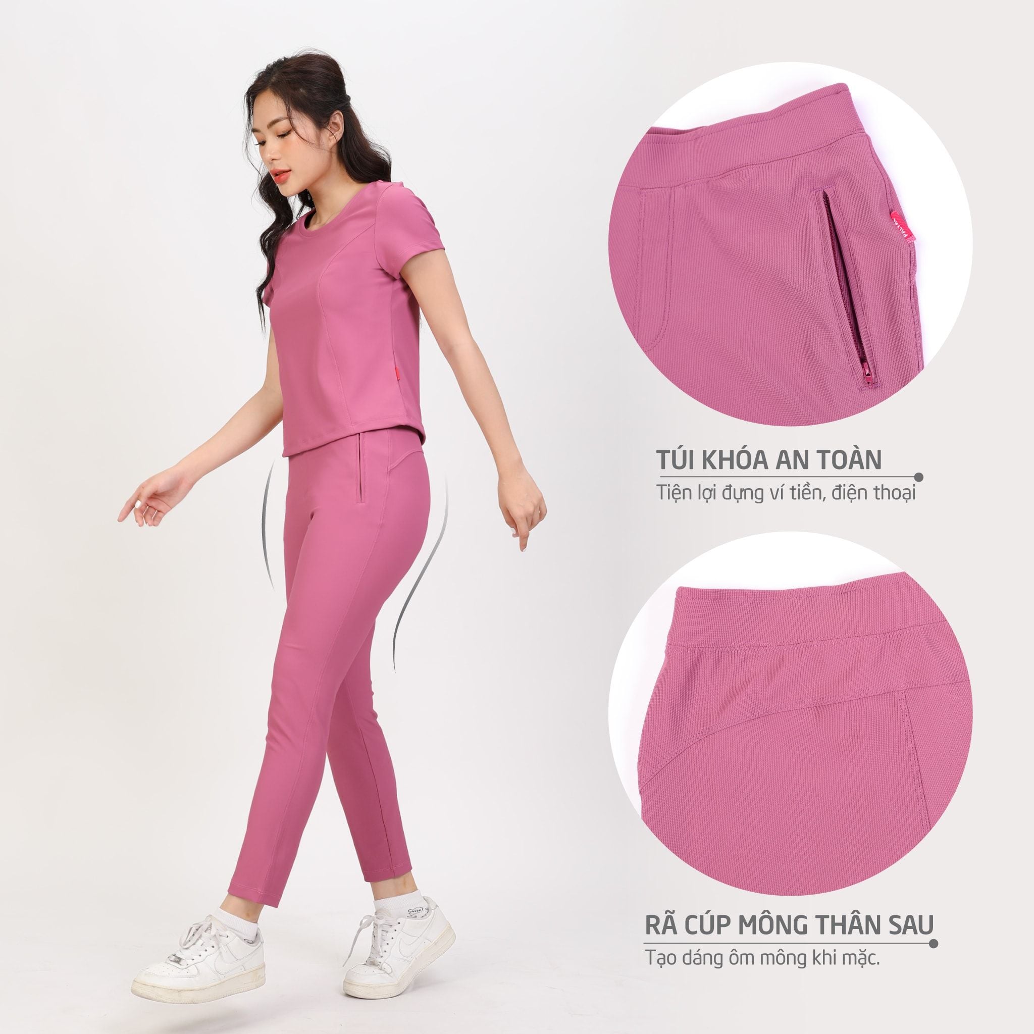 Set đồ bộ nữ kiểu quần dài tay ngắn Cổ Tròn chất Rid Gân 553p 3403