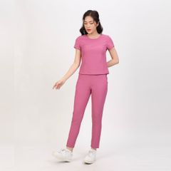 Set đồ bộ nữ kiểu quần dài tay ngắn Cổ Tròn chất Rid Gân 553p 3403