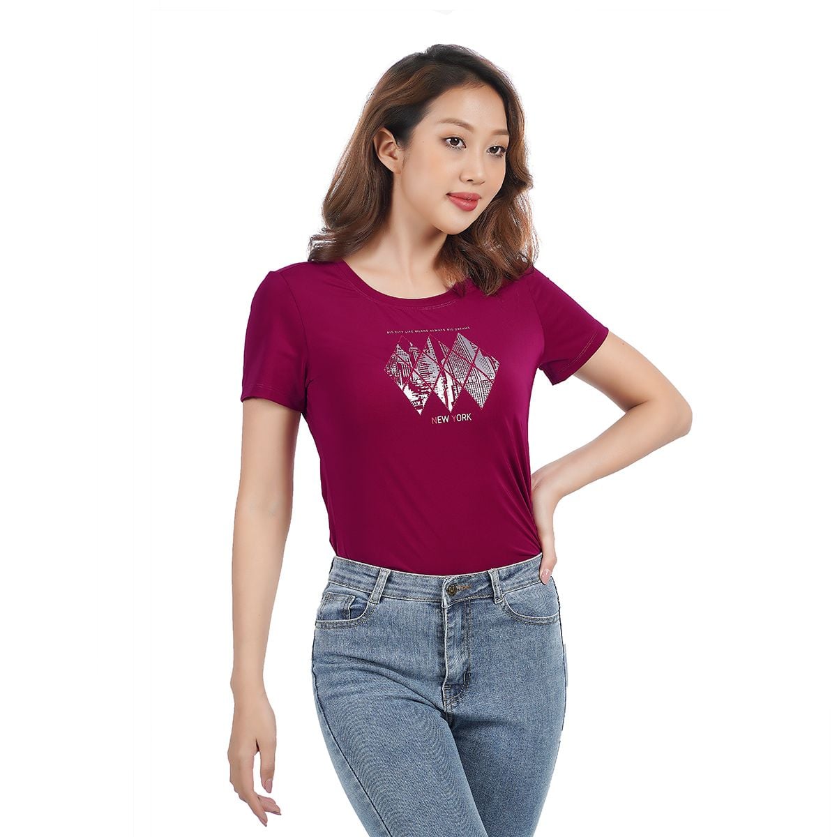 Áo thun nữ tay ngắn chất nhung lạnh 010p 0190