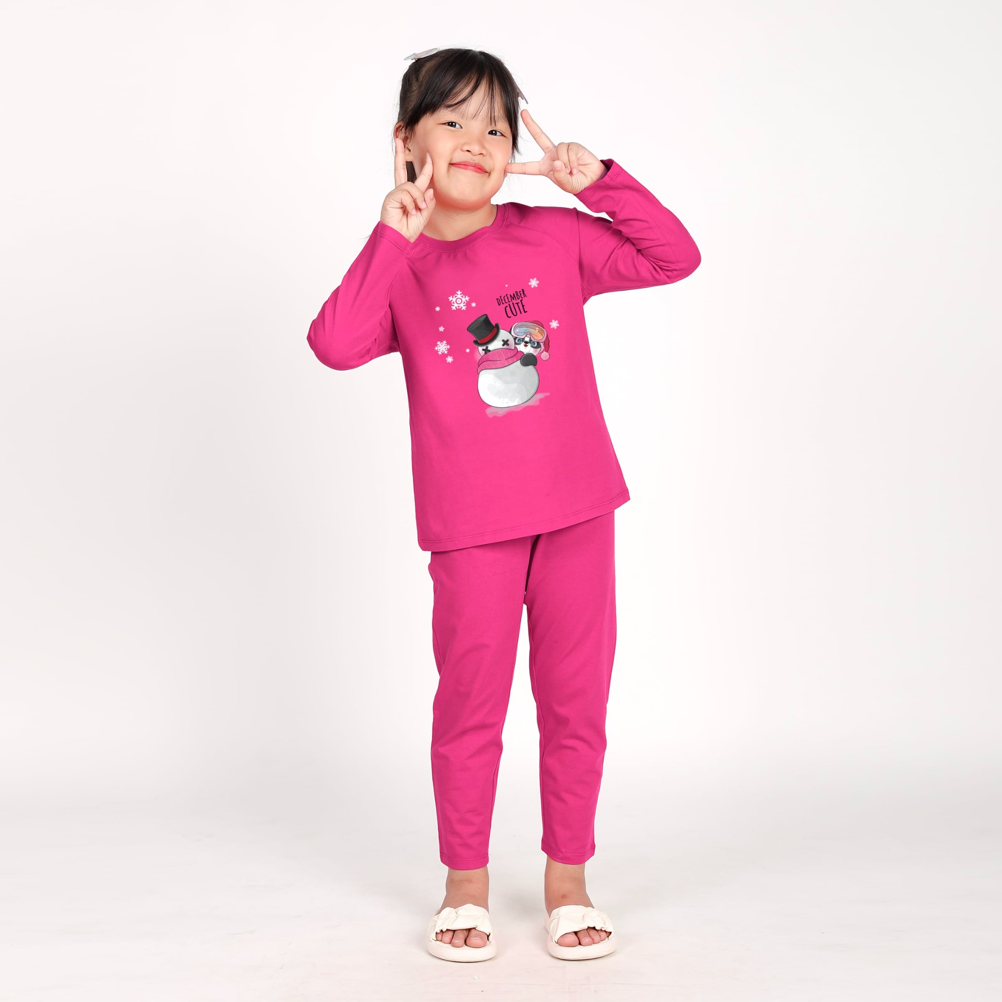 Bộ Dài Tay Dài Cotton Cao Cấp Cho Bé Gái BST Mùa Đông 023p 6037