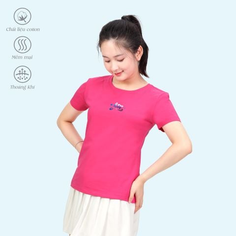 Áo thun nữ tay ngắn cổ tròn form suông chất cotton siêu mát 020p 0339