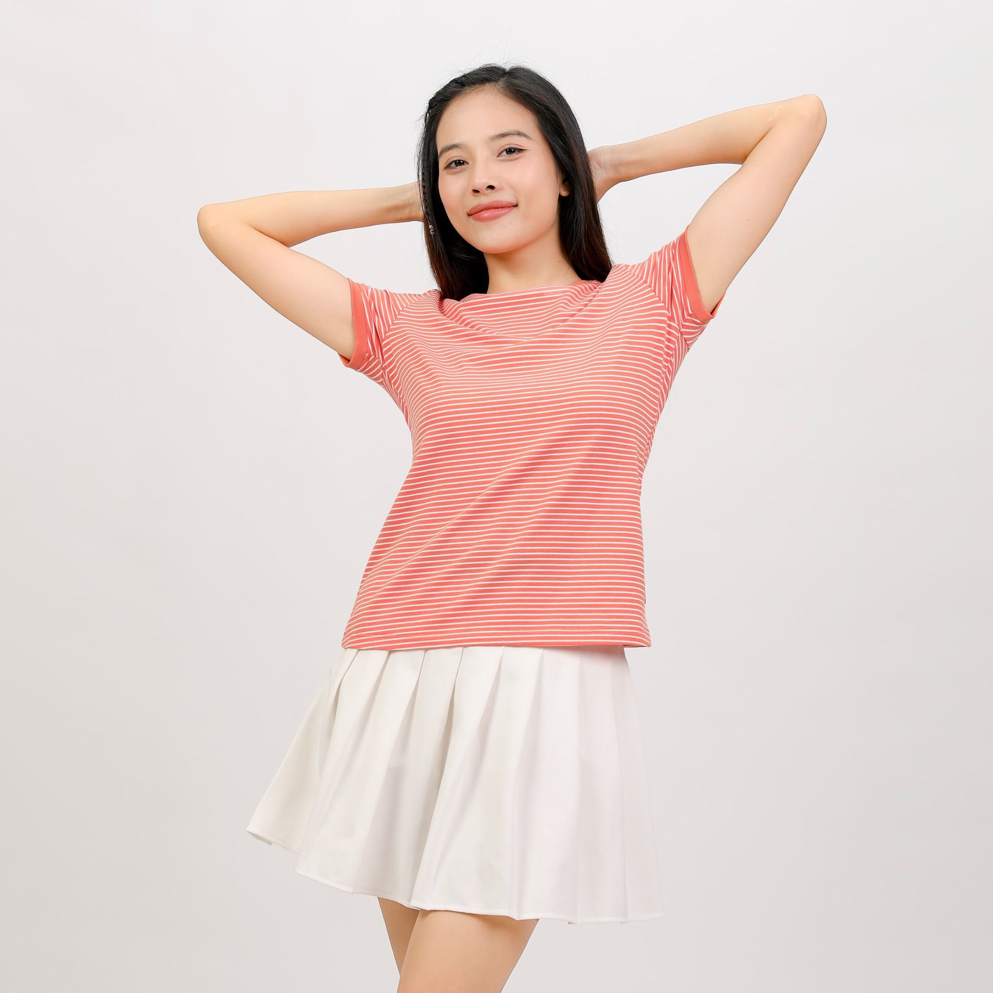 Áo thun nữ tay ngắn form suông cổ tròn chất cotton siêu mát 020p 0099