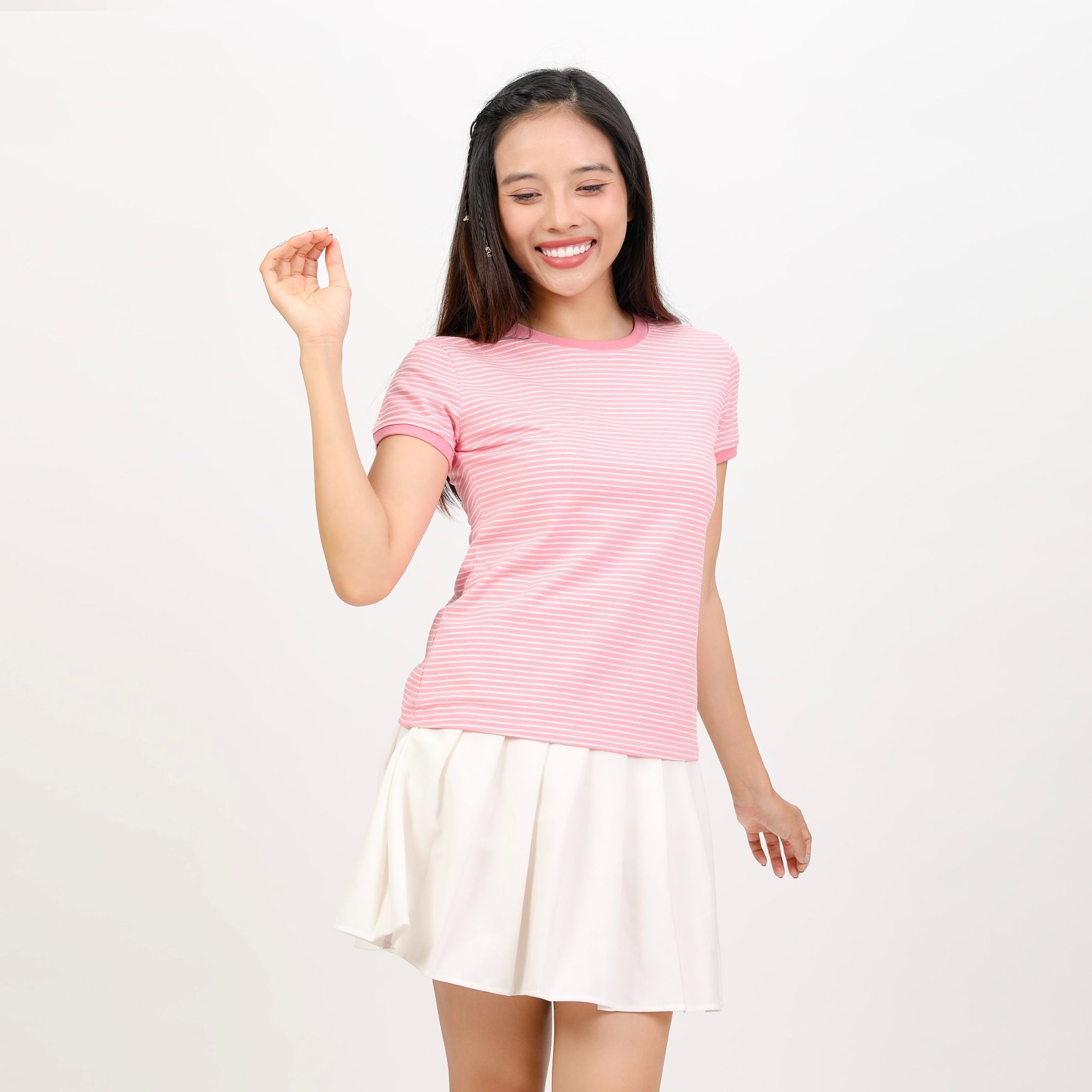 Áo thun nữ tay ngắn form suông cổ tròn chất cotton siêu mát 020p 0099