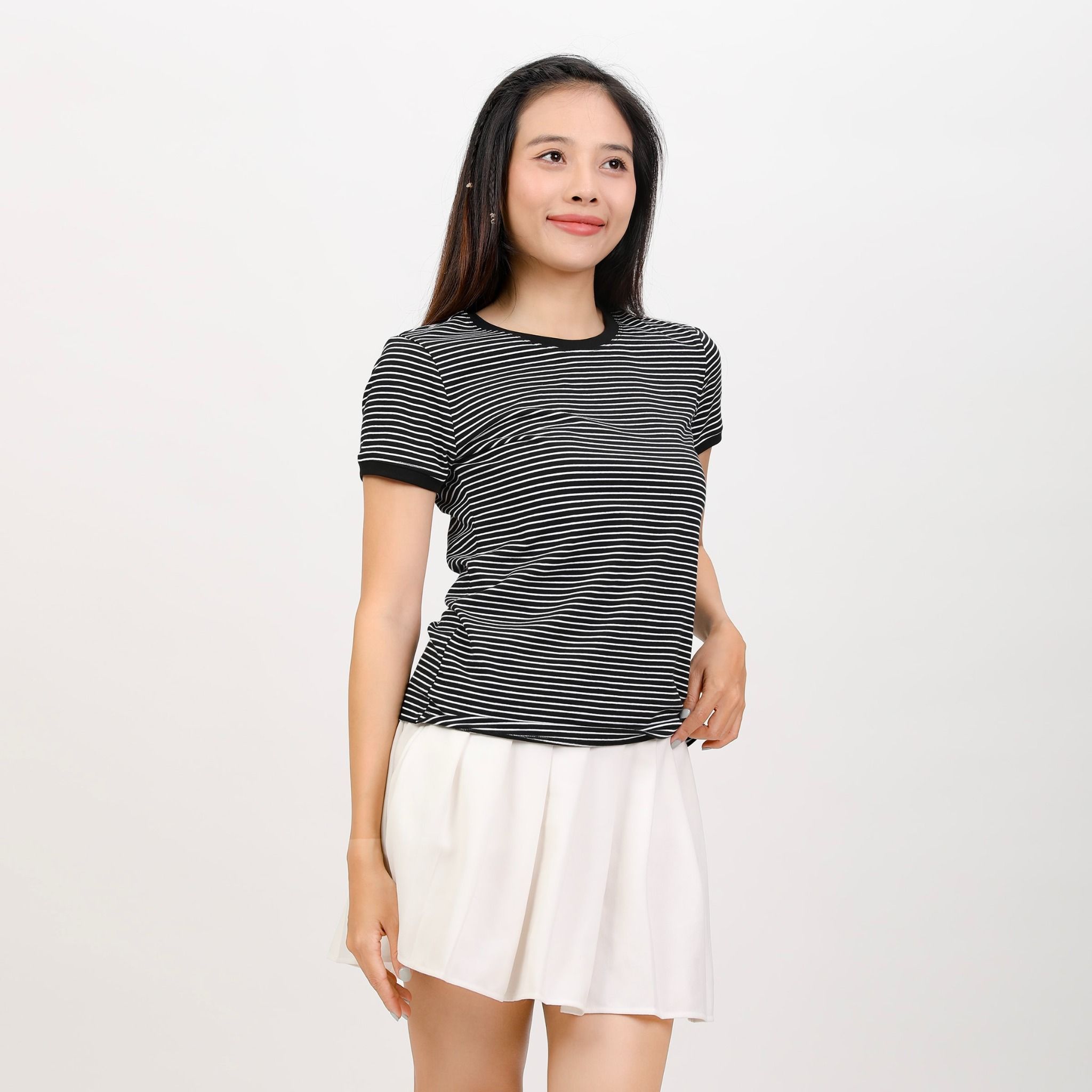 Áo thun nữ tay ngắn form suông cổ tròn chất cotton siêu mát 020p 0099