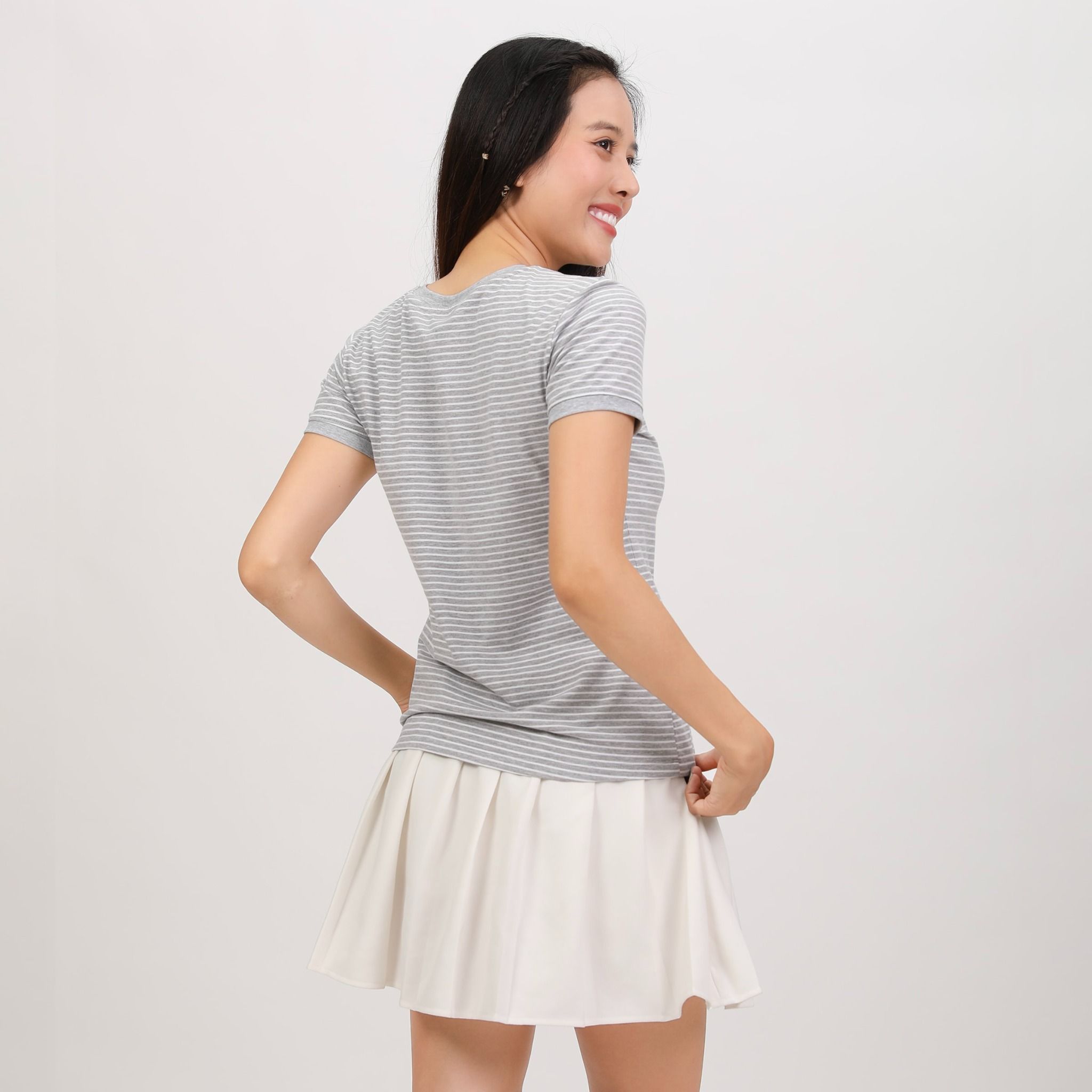 Áo thun nữ tay ngắn form suông cổ tròn chất cotton siêu mát 020p 0099