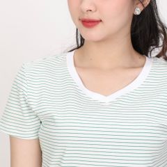 Áo thun tay ngắn form suông cổ tim chất cotton 020p 0097