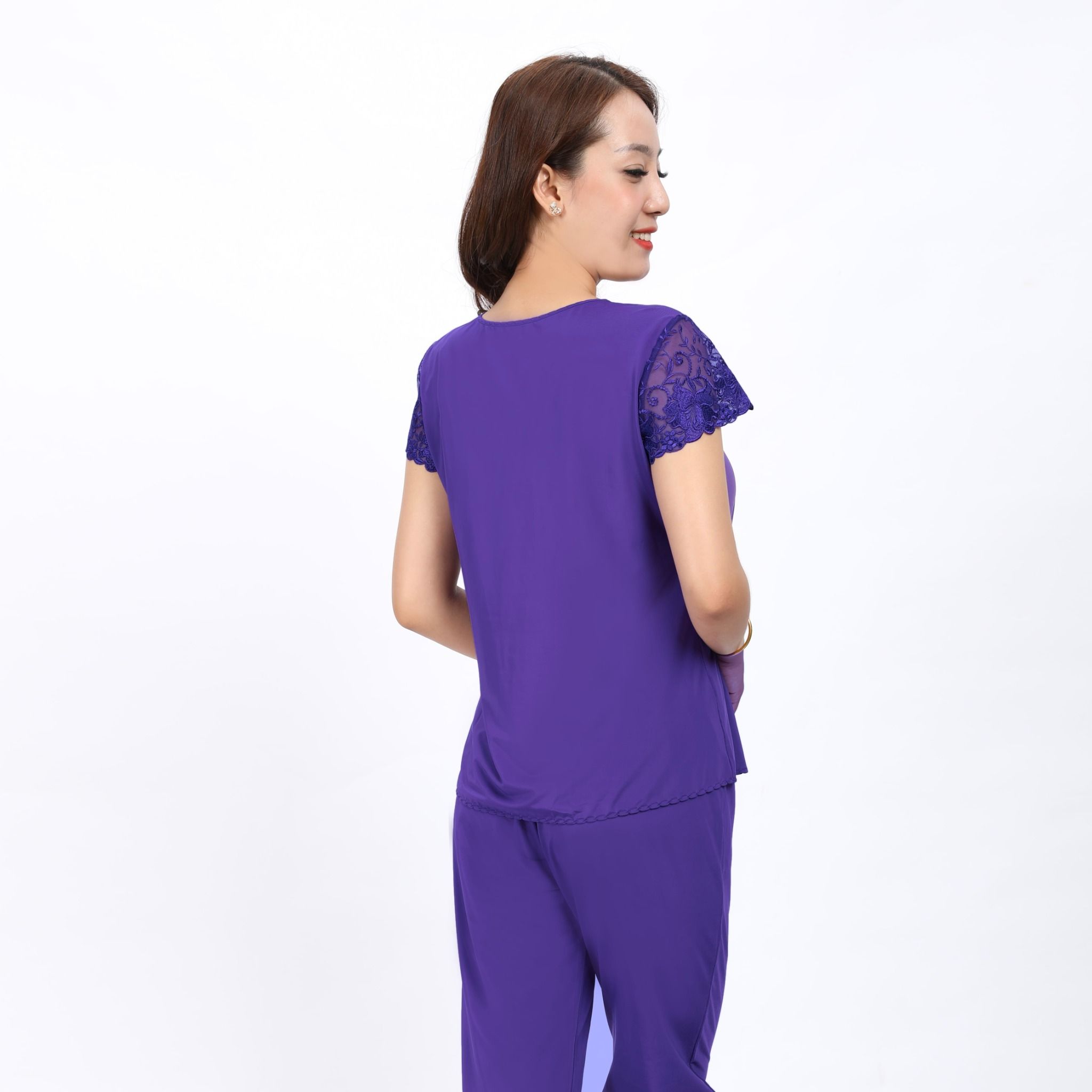 Set đồ bộ nữ kiểu quần dài tay ngắn chất thun lạnh siêu bền 013p 3146