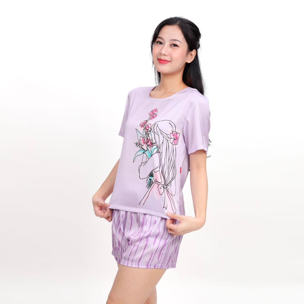 Bộ đùi tay ngắn cao cấp Lụa nhung 265p 2108